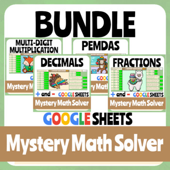 Preview of Back To School - Fractions, Decimals, Multiplication, PEMDAS- Pixel Art - Bundle