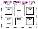 Back To School: Get To Know Teacher (Editable) Slides - Bu