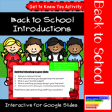 Back To School "Get To Know You" Introduction Interactive 
