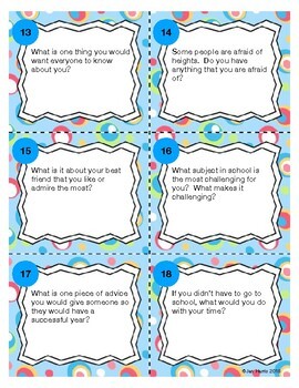 Back To School - Get To Know You Task Cards | TPT
