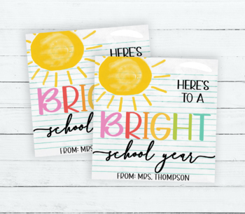 Preview of Back To School Gift Tag, Bright School Year, Highlighter Marker Favor