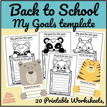 Preview of Back To School & End of Year Goal Setting Writing Activities & Worksheets