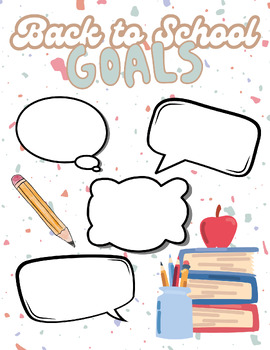 Preview of Back To School Goals EDITABLE