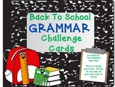 Back To School Grammar Challenge Cards FREE LESSON