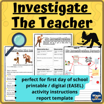 Preview of Back To School | Investigate The Teacher | Meet The Teacher | Ice-Breaking