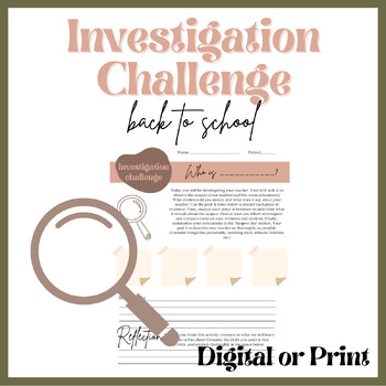 Preview of Back To School: Investigation Challenge
