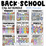 Back To School Items WITH FACES Clip Art Bundle | Images C