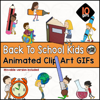 Preview of Back To School KIDs Animated Clip Art GIFs