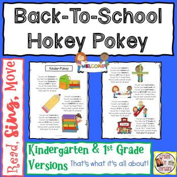 Preview of Back-To-School Kindergarten & 1st Grade Hokey Pokey Song