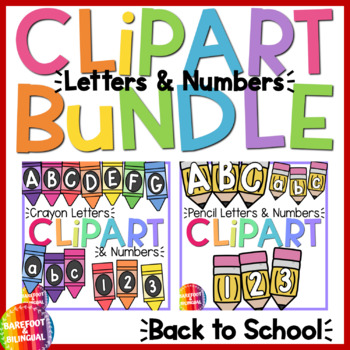 Preview of Back To School Letter Clipart Bundle - Pencil Crayon Clipart