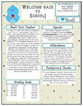 Preview of Back To School Letter- Polka Dot