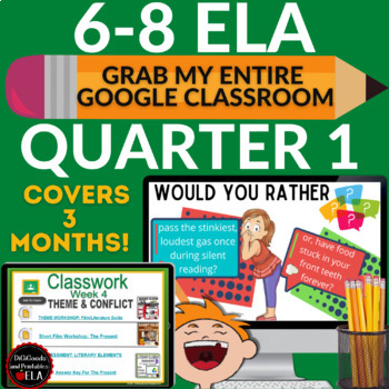 Preview of Back To School |Literary Elements Narrative Writing  Would Your Rather QUARTER 1
