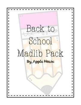 Preview of Back To School Madlibs Pack