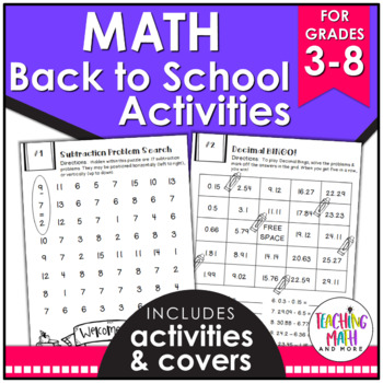 Preview of Back To School Math Activities