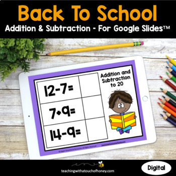 Preview of Back To School Math Activities | Basic Math Facts | Addition and Subtraction