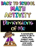 Back To School Math Activity: Dimensions of Me
