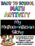 Back To School Math Activity: My Mathematician Story