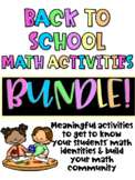 Back To School Math Community Building Activities BUNDLE |