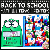 Back To School Math & Literacy Centers Preschool, Pre-K, K