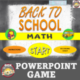 Back To School Math PowerPoint Game: Whole Class Back To S