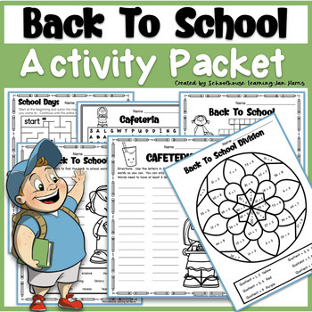 Preview of Back To School Mazes Puzzles and More Activity Packet