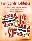 Back To School Meet The Teacher Poppin Cards! EDITABLE 