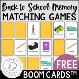 FREE Back To School Memory Matching Game for Speech Therap