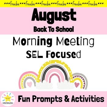 Preview of Back To School Morning Meeting Slides: Social Emotional Learning Activities