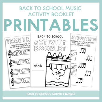 Preview of Back To School Music Activity Booklet | Printables
