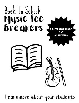 Preview of Back To School Music Ice Breakers and Activities/First Days and Weeks Activities