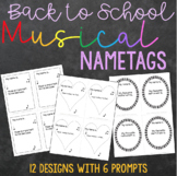 Back To School Music Name Tags