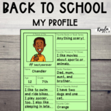 Back To School Speech Therapy Worksheets: My Profile