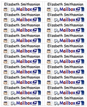 Preview of Back To School Name Labels for Mailboxes-Type Names-20 per page