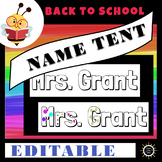 Back To School Editable Name Tent, Name Plate, Bookmarks