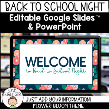 Preview of Back To School Night Digital Google Slides Templates Spring Floral Theme