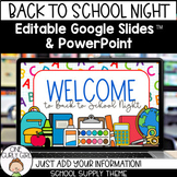 Back To School Night Editable Digital Google Slides PowerP