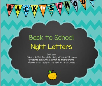 Preview of Back To School Night Letters from Students to Parents