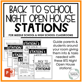 Preview of Back To School Night Open House Stations for Middle School & High School