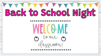 Preview of Back To School Night Presentation- Editable