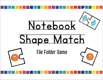 Preview of Back To School Notebook Shape Match File Folder Game for Autism/MD Units