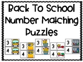 Back To School Number Sense Puzzle Matching