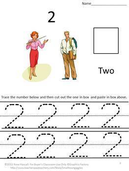 number tracing 1 10 numbers cut and paste worksheets kindergarten