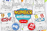 Number Writing Practice Worksheets 1-20 | Tracing | Number