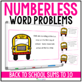 Back To School Numberless Word Problems Kindergarten Addit