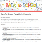 Back-To-School Parent Information Form