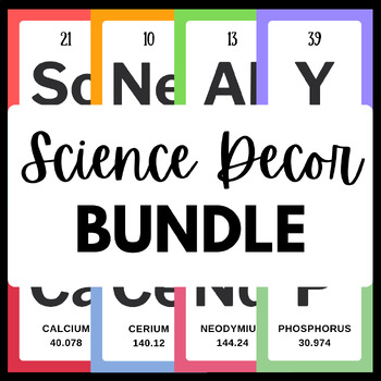 Preview of Back To School Periodic Table of Element Bulletin Board | Science Decor BUNDLE