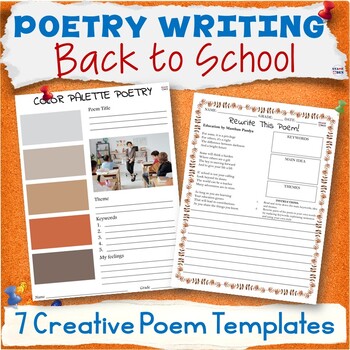 Back To School Poetry Writing Activities - Poem Templates by SNAPPY DEN
