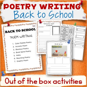Back To School Poetry Writing Activities - Poem Templates by SNAPPY DEN