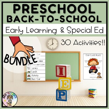 Preview of Back-To-School Preschool BUNDLE | ECSE Special Education IEP Data & SEL