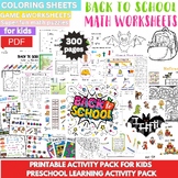 Back To School Printable Worksheets SIGHT WORDS/Math/ Acti